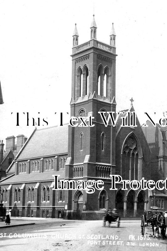 LO 6023 - St Columbus Church, Pont Street, Chelsea, London c1906