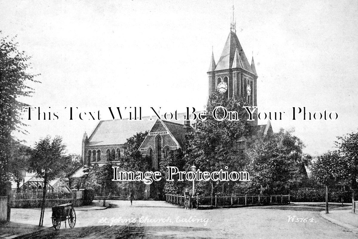 LO 6045 - St Johns Church, Ealing, London c1905