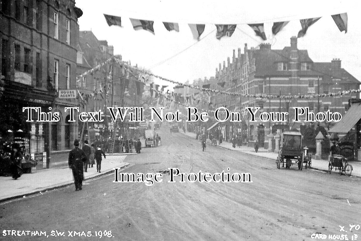 LO 6061 - Christmas Decorations, Streatham, London 1908