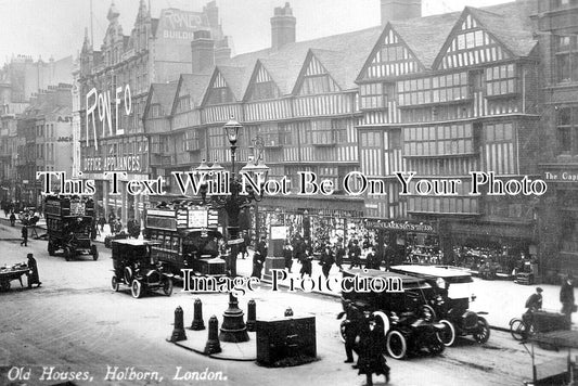 LO 6095 - Old Houses, Holborn, London c1925