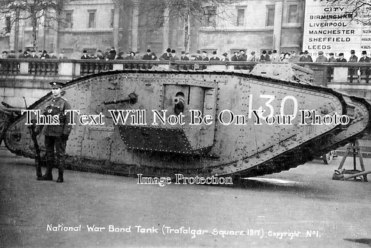 LO 6390 - National War Bond Tank 130, Trafalgar Square, London 1917 WW1