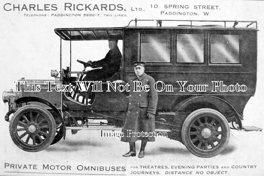 LO 677 - Charles Rickards Private Motor Omnibus Hire, Paddington, London