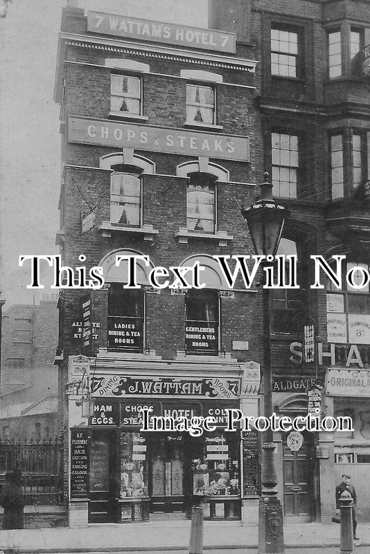 LO 794 - J Wattam's Hotel & Restaurant, Aldgate, London