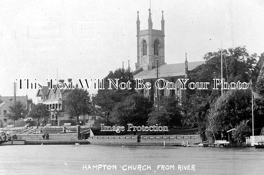 MI 102 - Hampton Church From River, Middlesex c1913