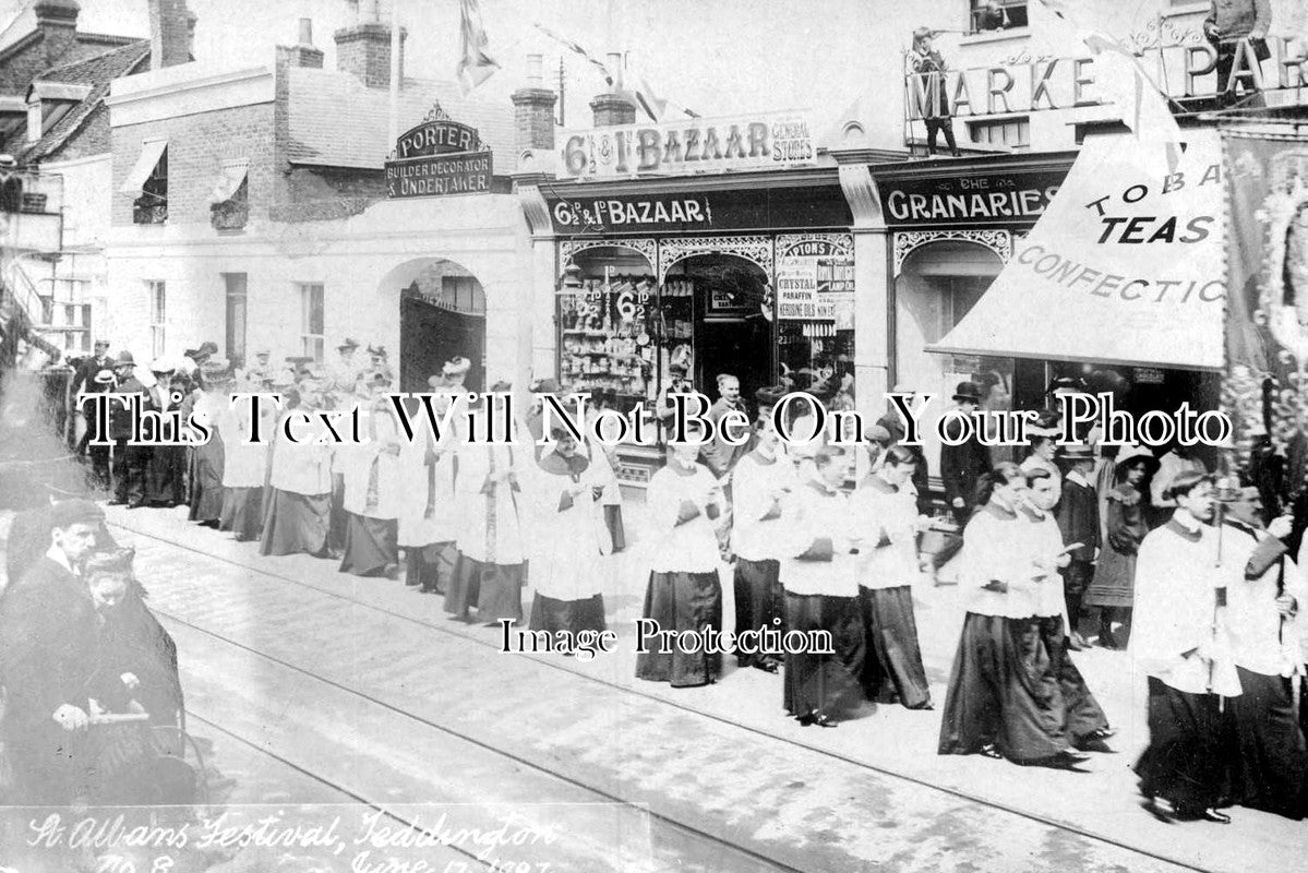 MI 1177 - St Albans Festival Choirboys Procession, Teddington, Middlesex 1907