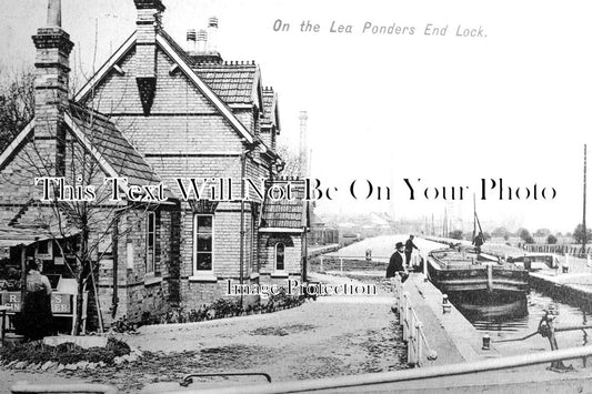 MI 1192 - On The Lea At Ponders End Lock, Middlesex c1908