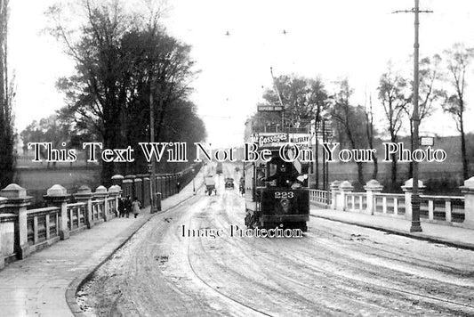 MI 2152 - Tram Car No223 On Brent Bridge, Hanwell, Middlesex