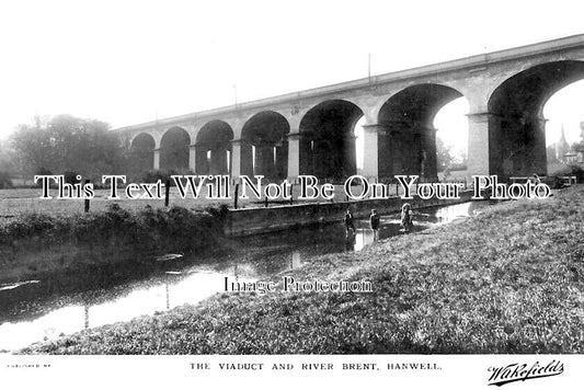 MI 2154 - The Viaduct & River Brent, Hanwell, Middlesex c1915