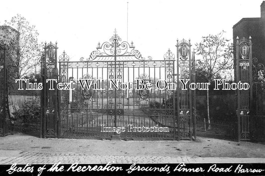 MI 2261 - Recreation Ground Gates, Pinner Road, Harrow, Middlesex