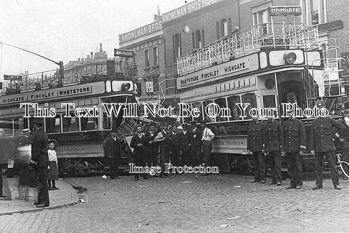 MI 2572 - Tram Car Crash Accident, Highgate, Middlesex, London