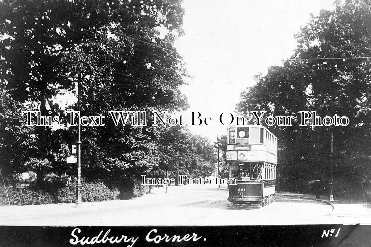 MI 468 - Tram No 251 At Sudbury Corner, Middlesex c1914