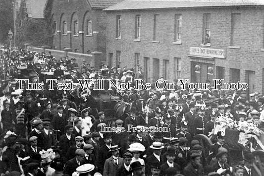 MI 563 - Funeral Passes Staines Boot Repair Depot, Staines, Middlesex c1905