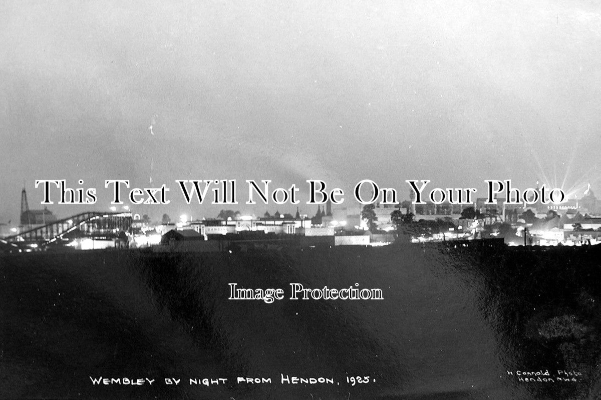 MI 810 - Wembley At Night From Hendon, Middlesex c1925