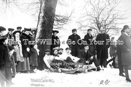 MI 843 - Tobogganing At Harrow, Middlesex c1907