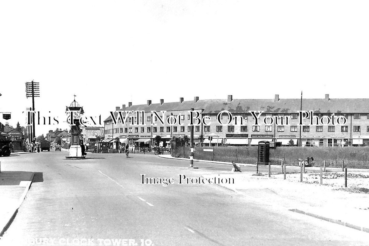 MI 927 - Shopping Parade & Clock Tower, Sunbury, Middlesex