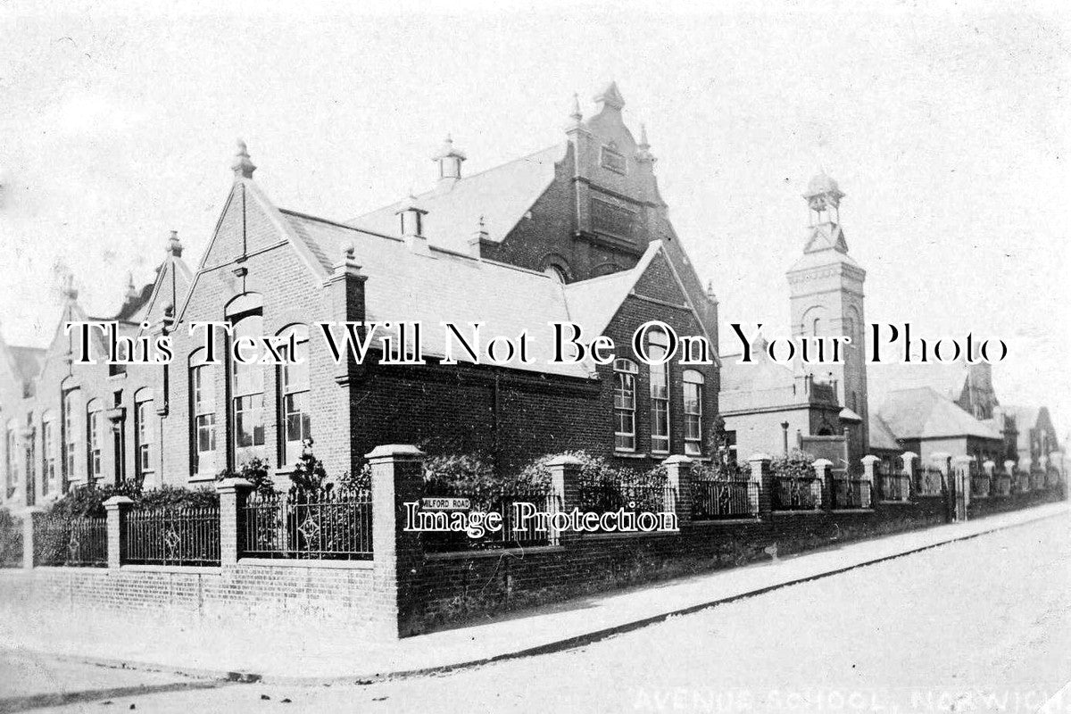NF 1022 - Avenue School, Milford Road, Norwich, Norfolk c1909