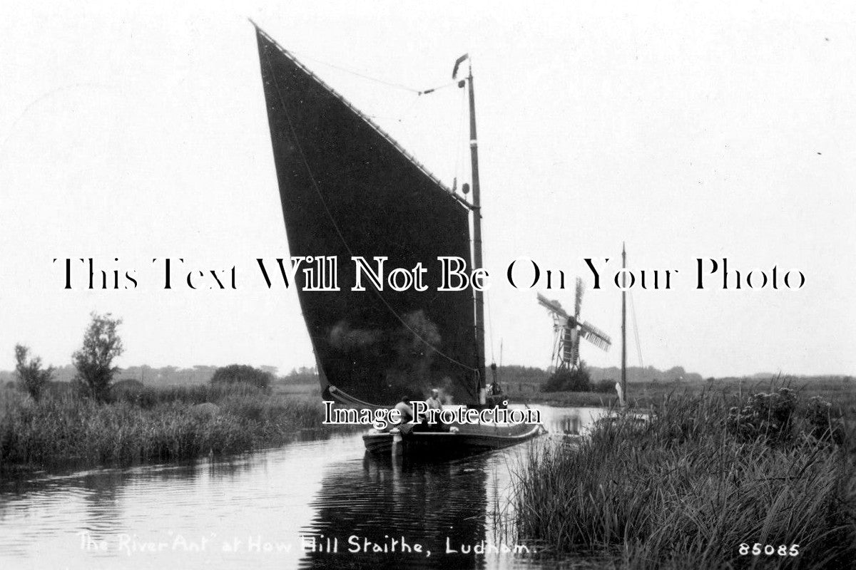 NF 1037 - Broads Wherry On River Ant At Haw Hill, Staithe, Norfolk c1926