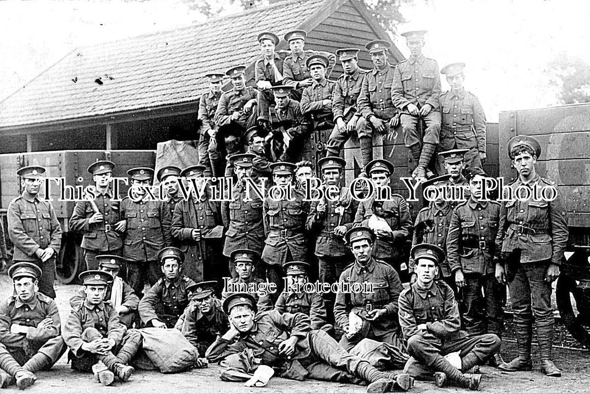 NF 1128 - WW1 Soldier Group, A Coy 5th Essex Regiment, Drayton Railway Station, Norfolk