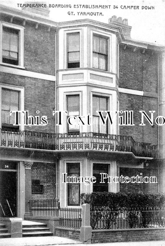 NF 1221 - Camper Down Temperance Boarding, Great Yarmouth, Norfolk