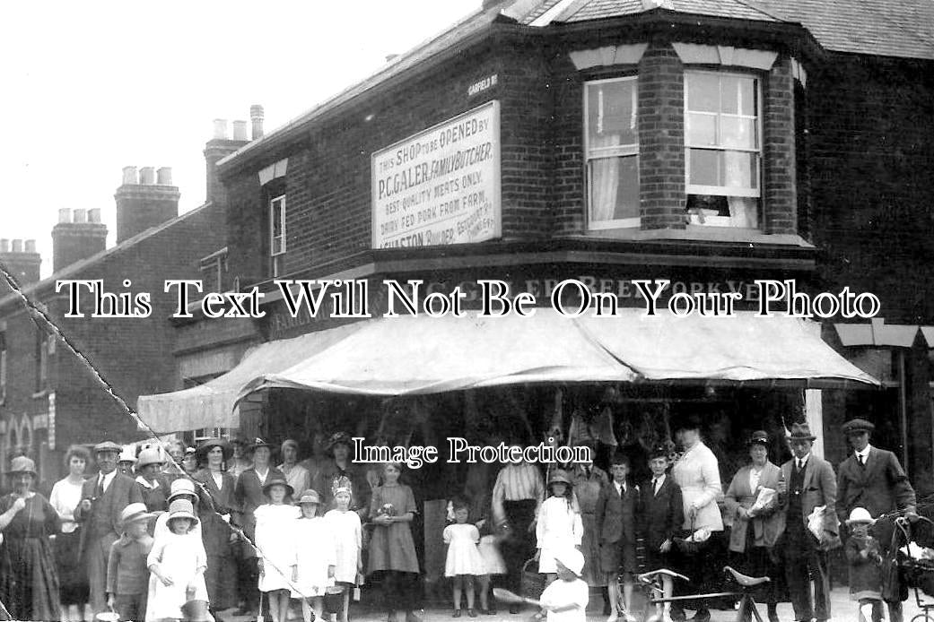 NF 1286 - Galer Butchers Shopfront, Great Yarmouth, Norfolk c1920