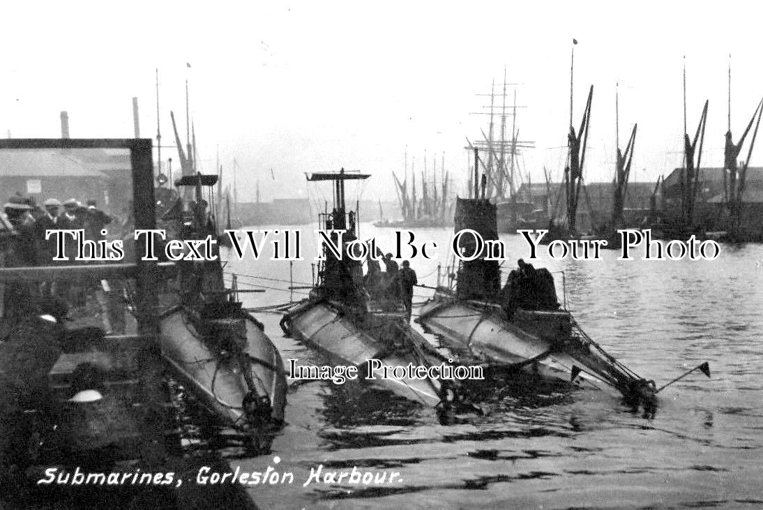 NF 1311 - Submarines In Gorleston Harbour, Norfolk