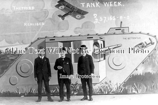 NF 1332 - Fund Raising Tank Week, Thetford, Norfolk WW1