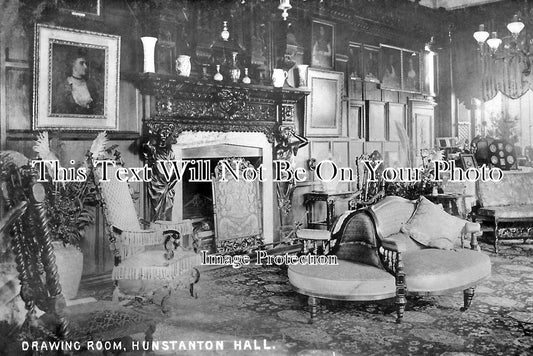 NF 1407 - Drawing Room, Hunstanton Hall, Heacham, Norfolk c1908