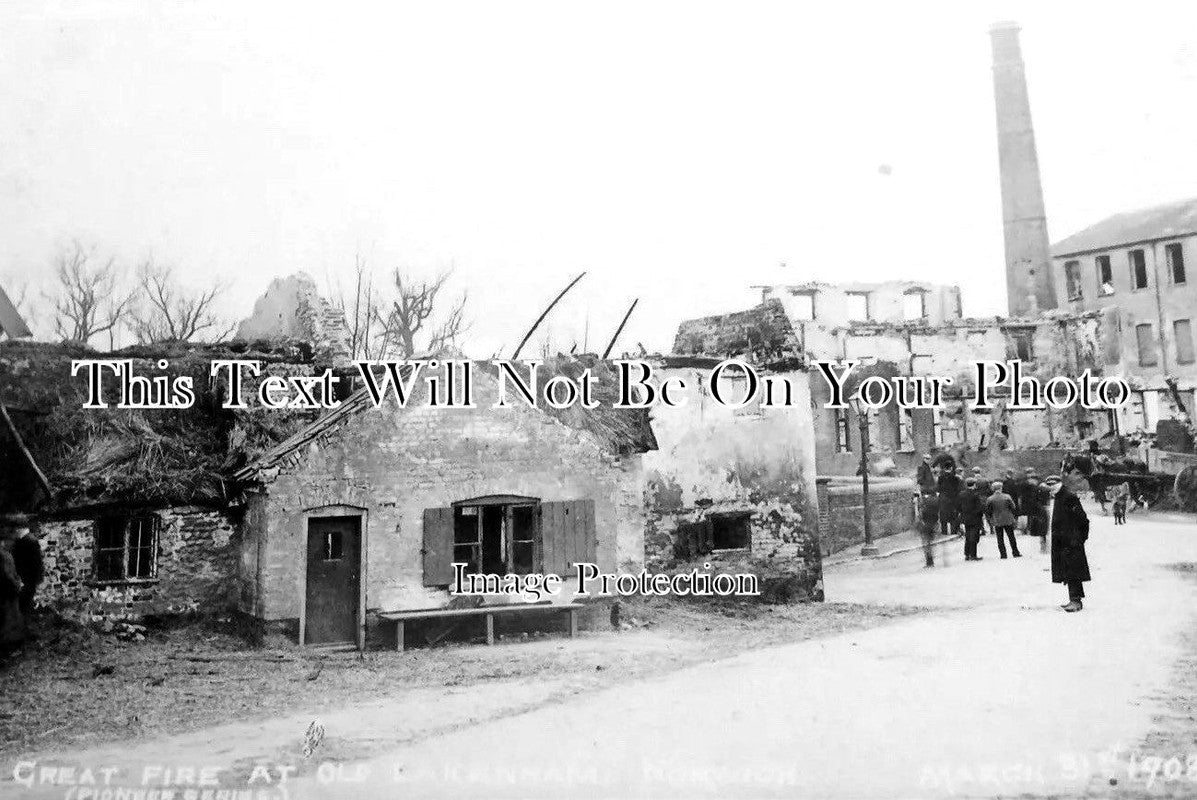 NF 1482 - Fire At Old Lakenham, Norwich, Norfolk 1908