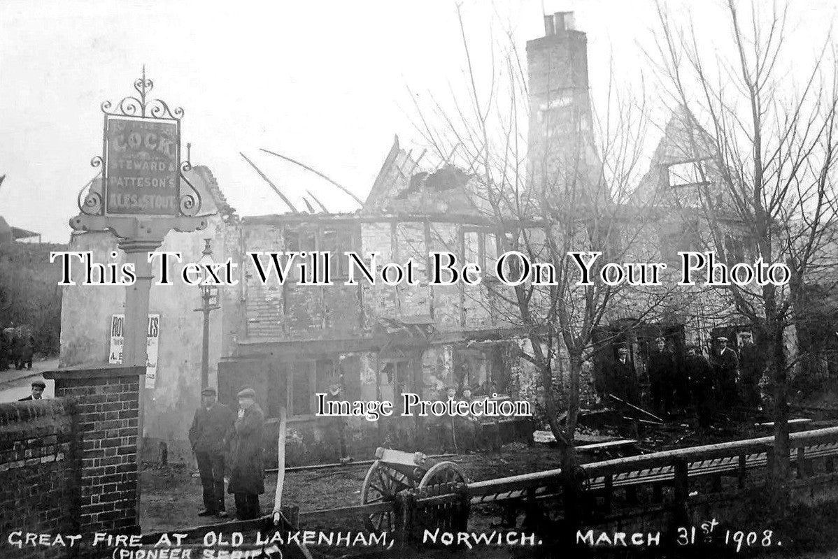NF 1483 - Fire At Old Lakenham, Norwich, Norfolk 1908