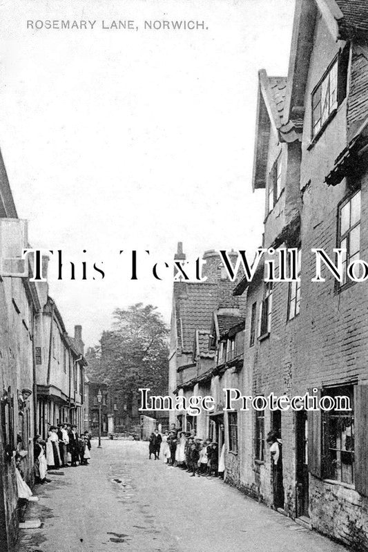 NF 1551 - Rosemary Lane, Norwich, Norfolk c1907