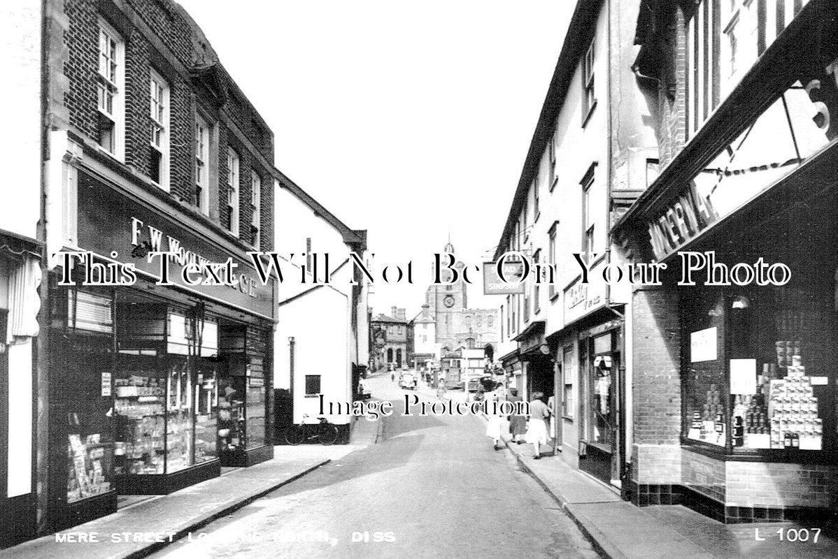 NF 1634 - Mere Street Looking North, Diss, Norfolk