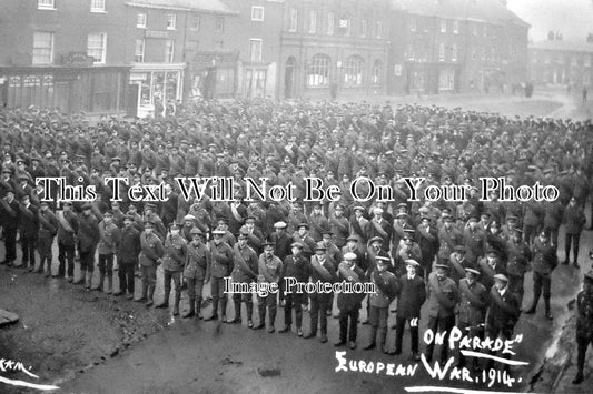 NF 1641 - Army Recruits Parade, East Dereham, Norfolk 1914