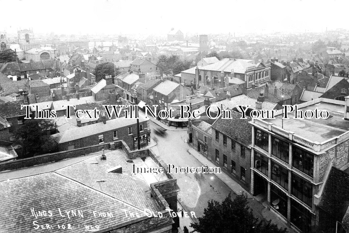 NF 1731 - Kings Lynn From The Old Tower, Norfolk