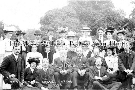 NF 1943 - Queens Road Primitive Methodist Chapel Outing, Norwich, Norfolk 1908