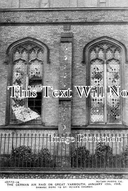 NF 2176 - German Air Raid, St Peters Church, Great Yarmouth, Norkolk
