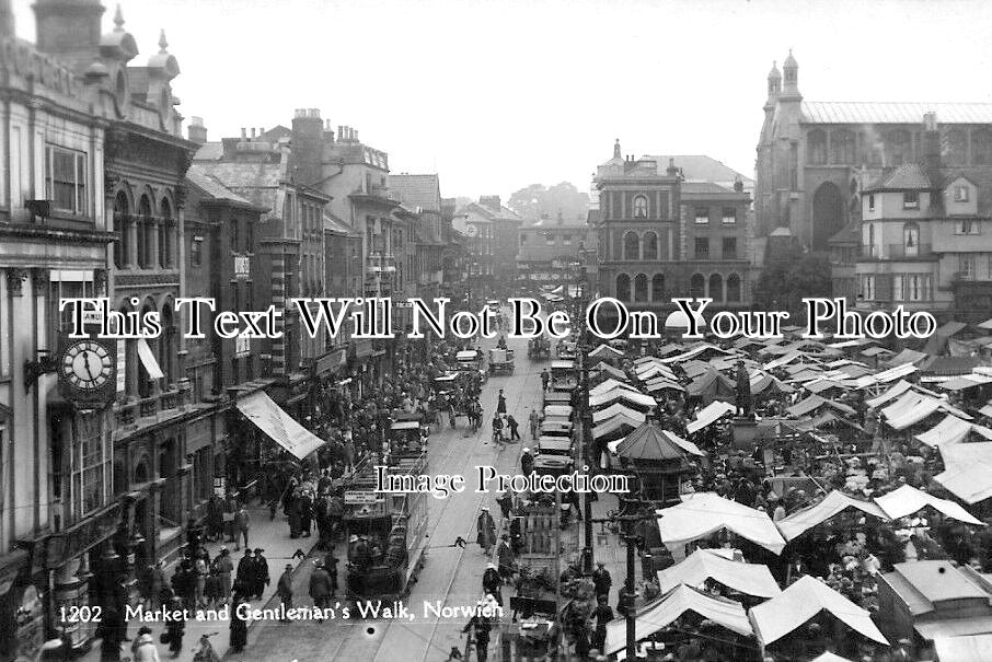 NF 2179 - Market & Gentlemans Walk, Norwich, Norfolk