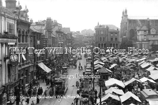 NF 2179 - Market & Gentlemans Walk, Norwich, Norfolk