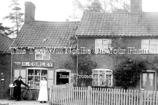NF 2212 - H Corley Shop, Barnham Broom, Norfolk c1912