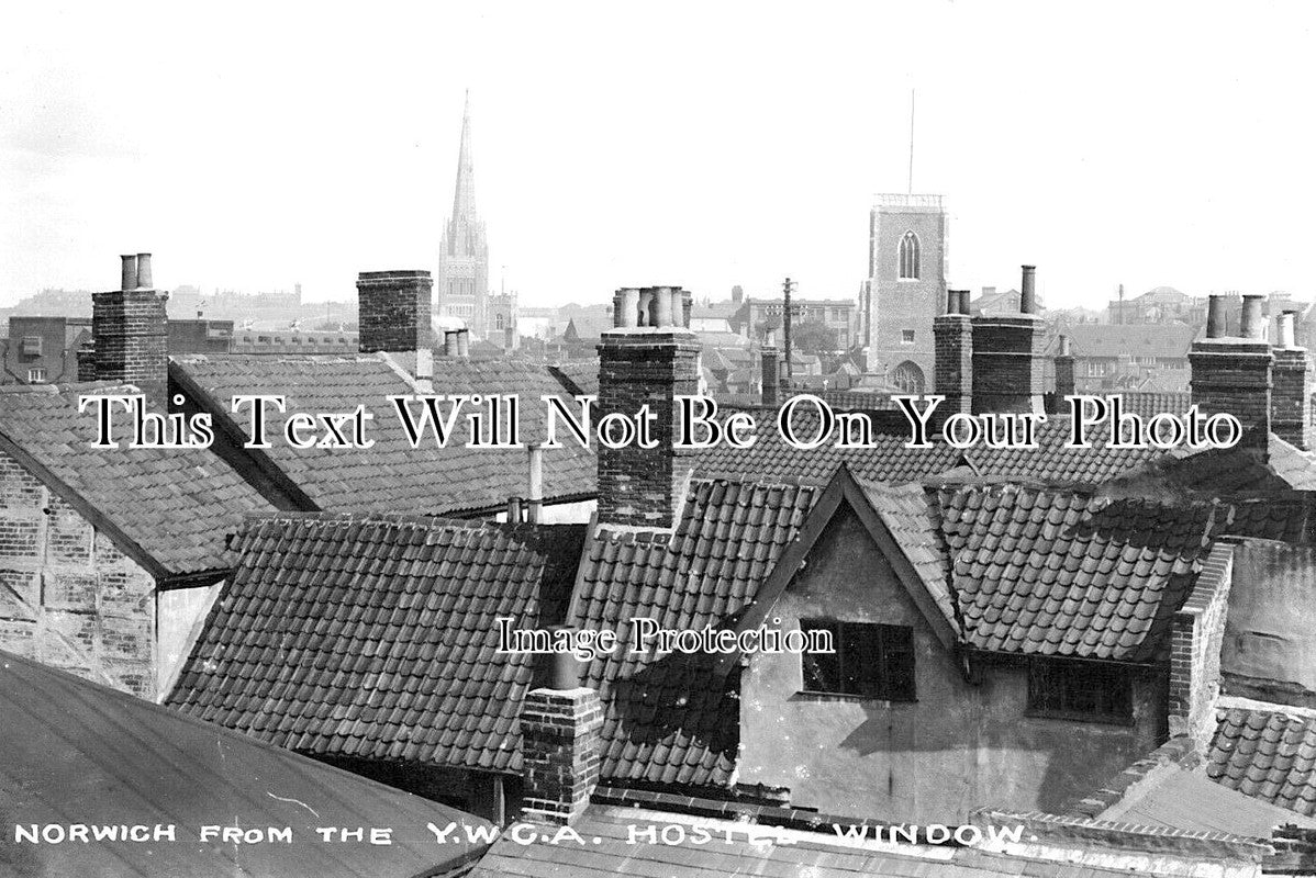 NF 2275 - Norwich Rooftops From Ywca Hostel Window, Norfolk 1914