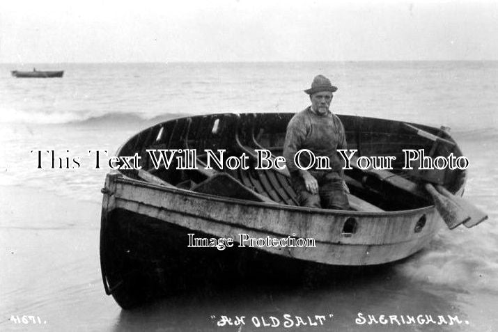 NF 245 - Fisherman In His Boat, Sheringham, Norfolk c1912