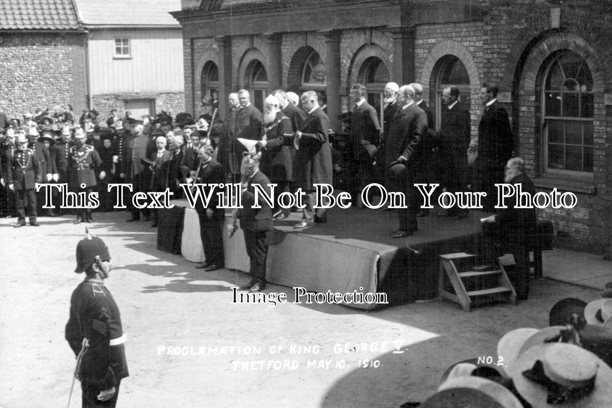NF 2587 - Proclamation Of King George V, Thetford, Norfolk 1910