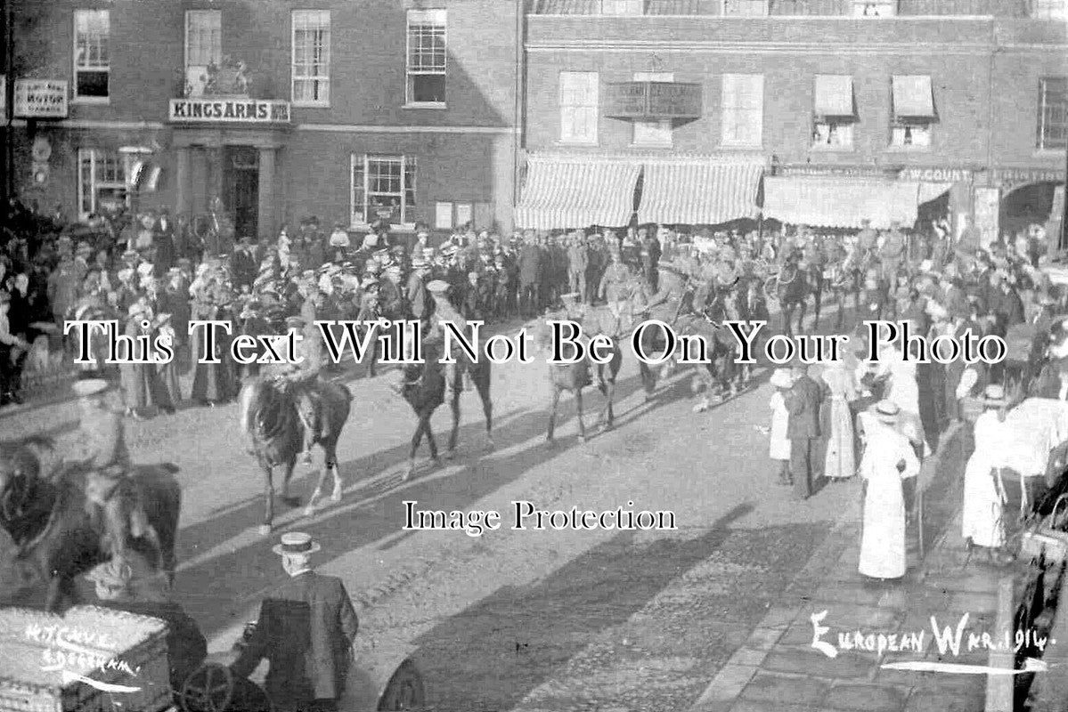 NF 2768 - WW1 Soldiers Off To War, Dereham, Norfolk 1914
