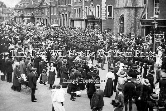 NF 2782 - WW1 Soldiers Off To War, Dereham, Norfolk 1914