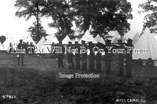 NF 2816 - 4th Norfolk Regiment, Diss Military Camp, Norfolk c1914 WW1