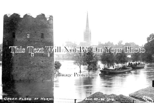 NF 3233 - Great Flood At Norwich, Norfolk 1912
