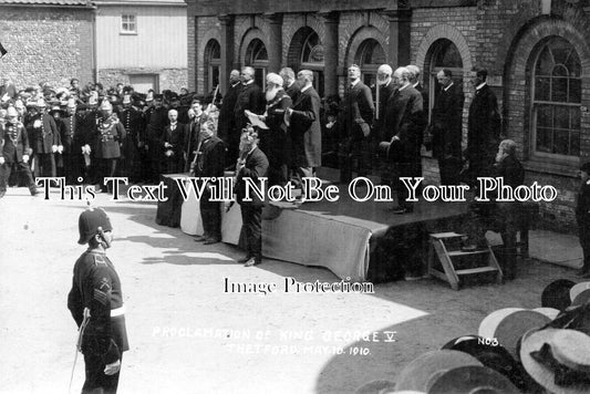 NF 3262 - Proclamation Of King George V, Thetford, Norfolk 1910