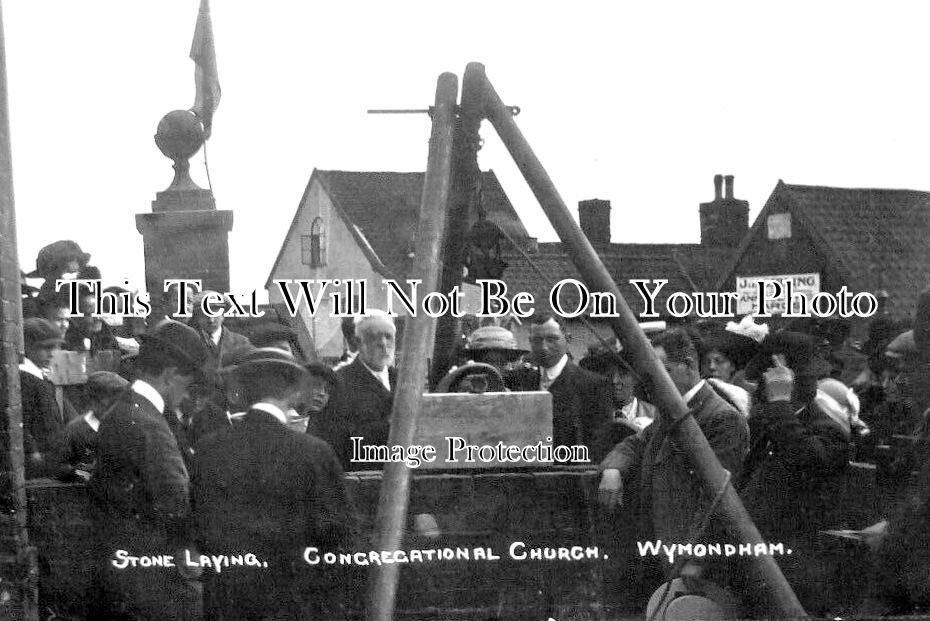 NF 3305 - Stone Laying, Congregational Church, Wymondham, Norfolk