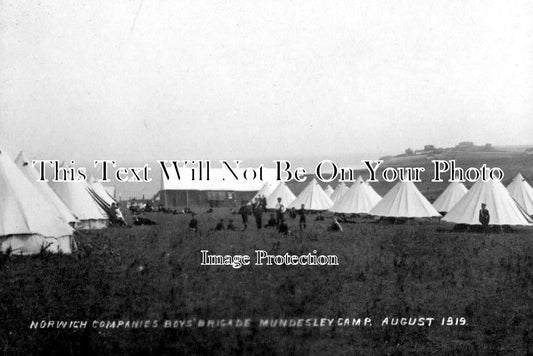 NF 338 - Mundesley Boys Brigade Camp, Norwich, Norfolk 1919