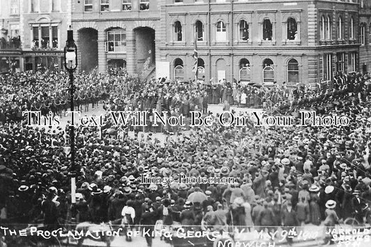 NF 3433 - The Proclamation Of King George V, Norwich, Norfolk 1910