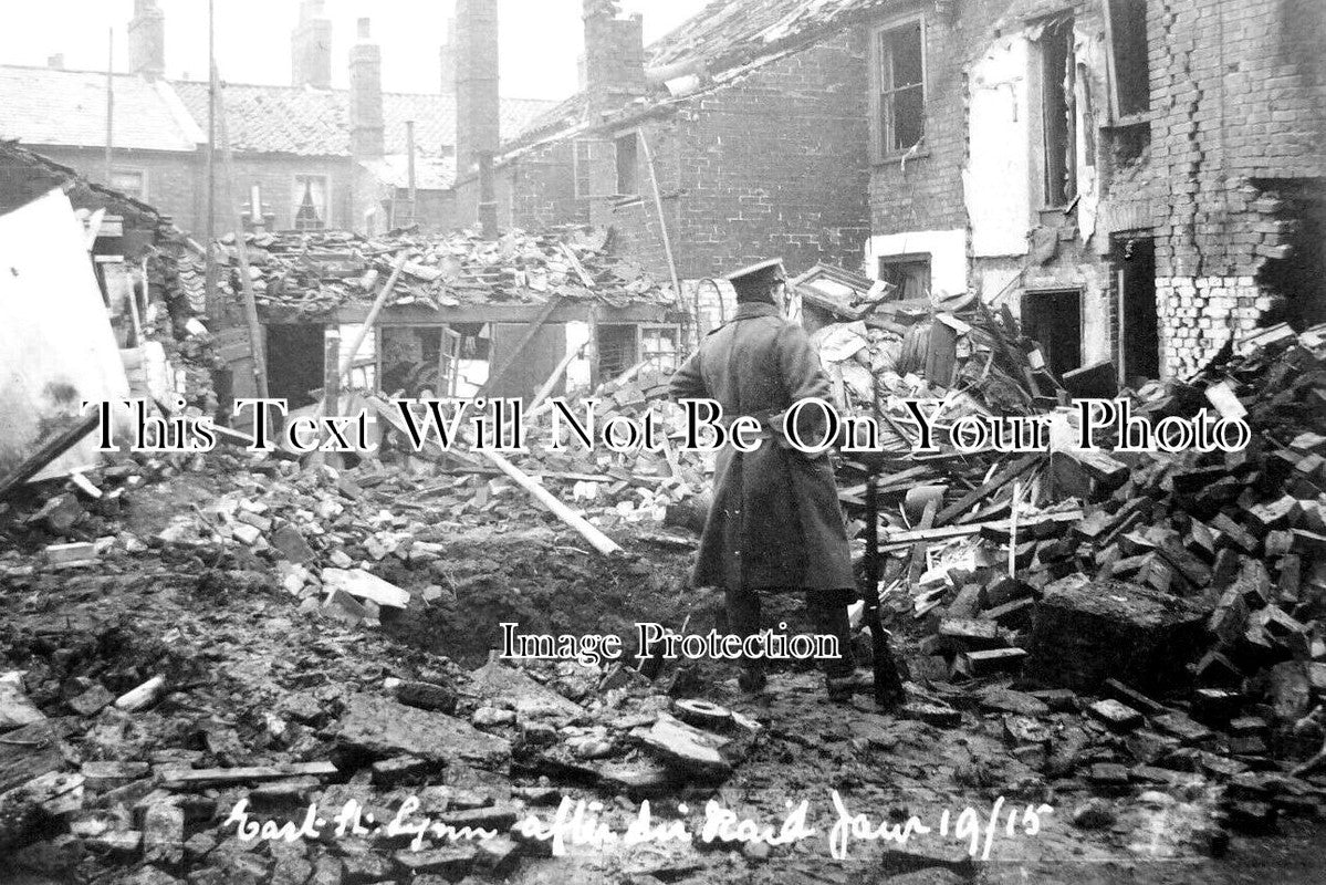 NF 3457 - German Zeppelin Raid On Kings Lynn, Norfolk 1915 WW1